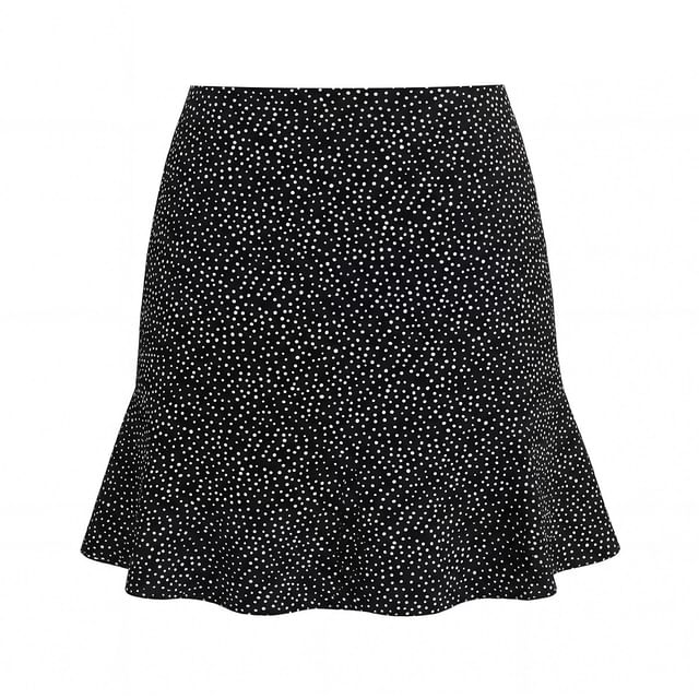 Two-Piece Set: Polka Dot Top & High-Waist Mini Skirt