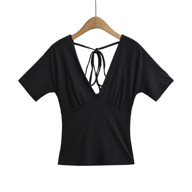 Backless Crop Tee Long Sleeve