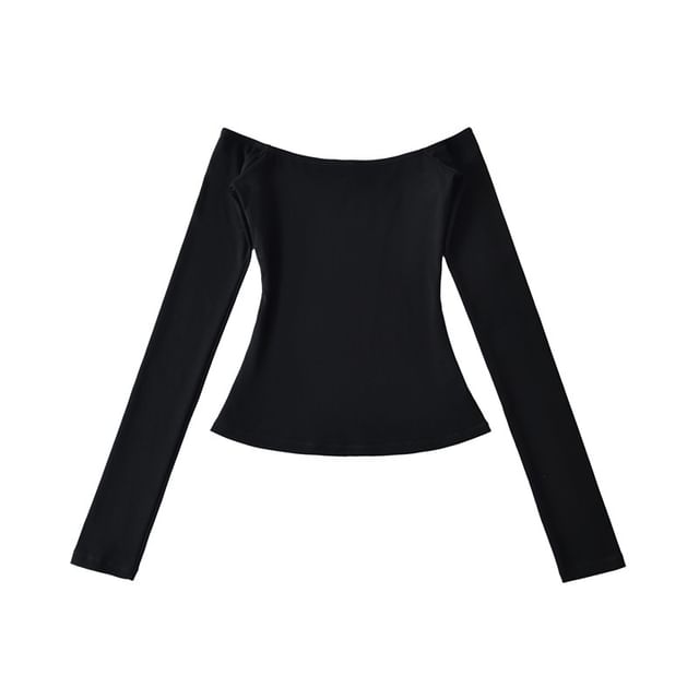 Scoop Neck Crop Tee Long Sleeve