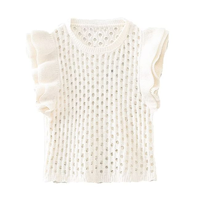 Ruffled Crochet Knit Tank