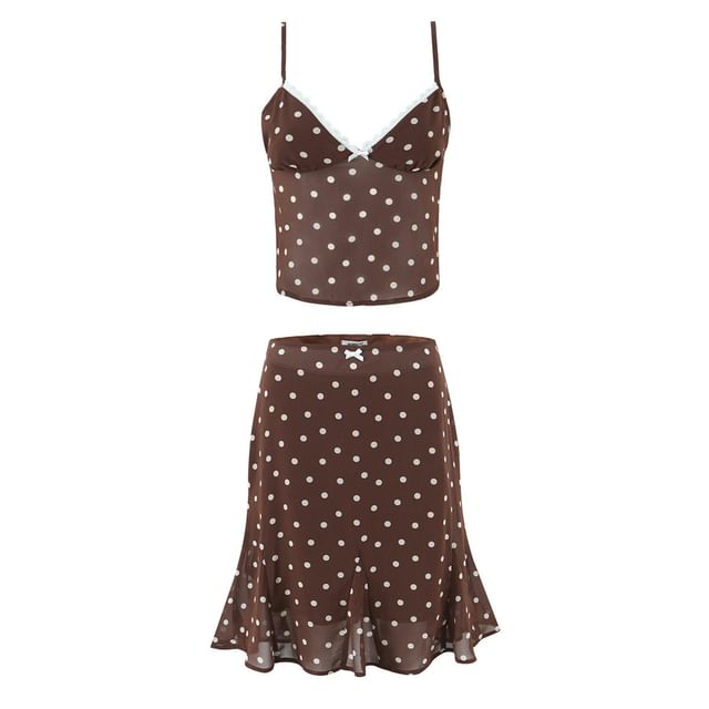 Lace Camisole and Sheer Skirt Set