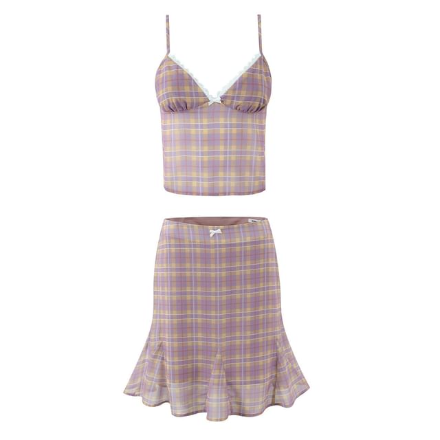 Lace Camisole and Sheer Skirt Set