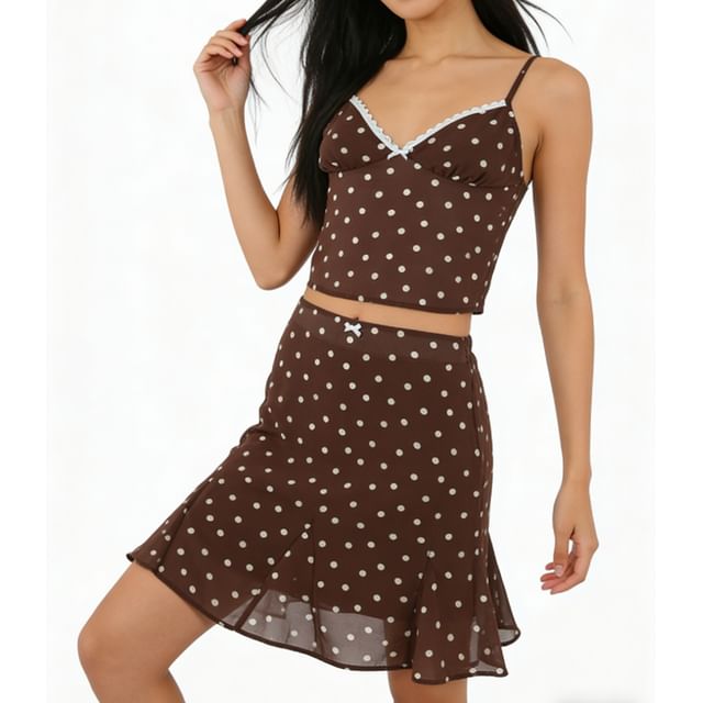 Lace Camisole and Sheer Skirt Set