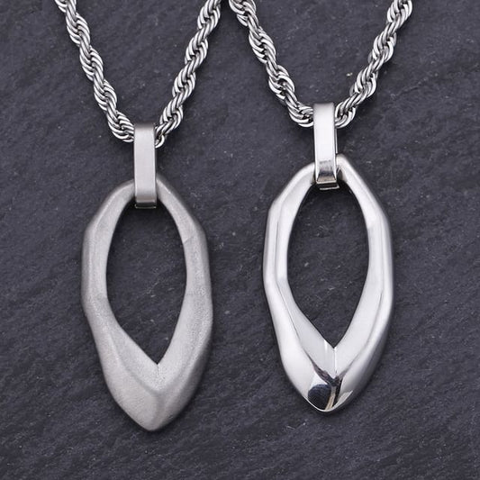 Hollow Oval Pendant Necklace