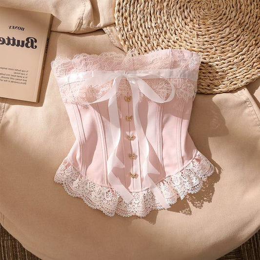 Lace-Trim Strapless Corset
