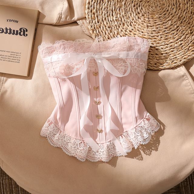 Lace-Trim Strapless Corset