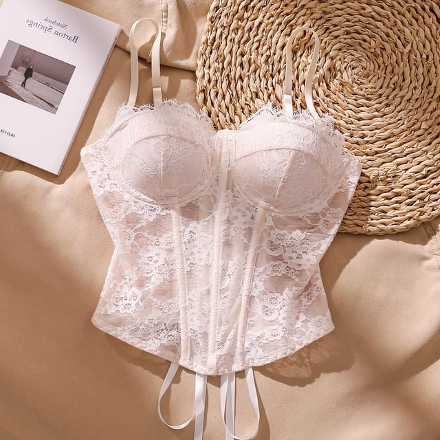 Lace Strappy Bustier Top