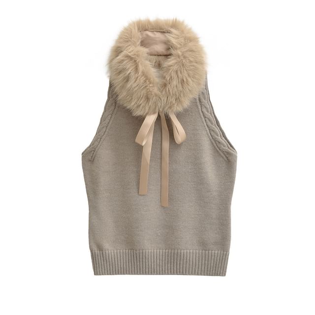 Halter Cable Knit Crop Top & Scarf Set