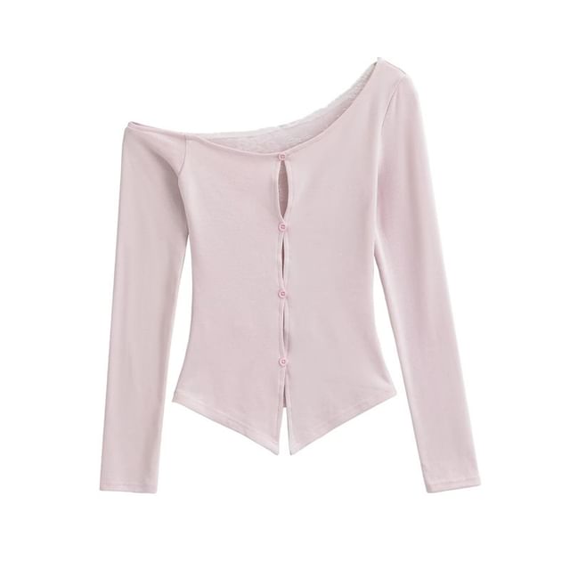 Lace Panel Cutout Slim Crop Top