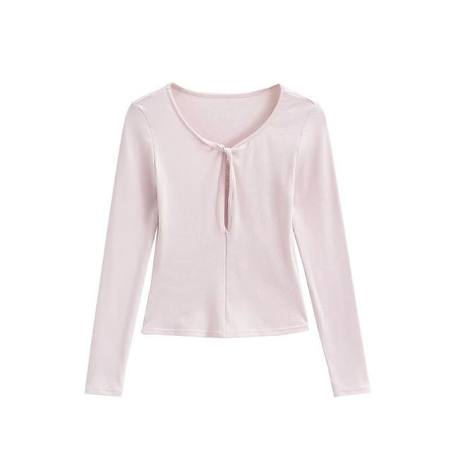 Sheer Insert V-Neck Cropped Tee with Lace Details
