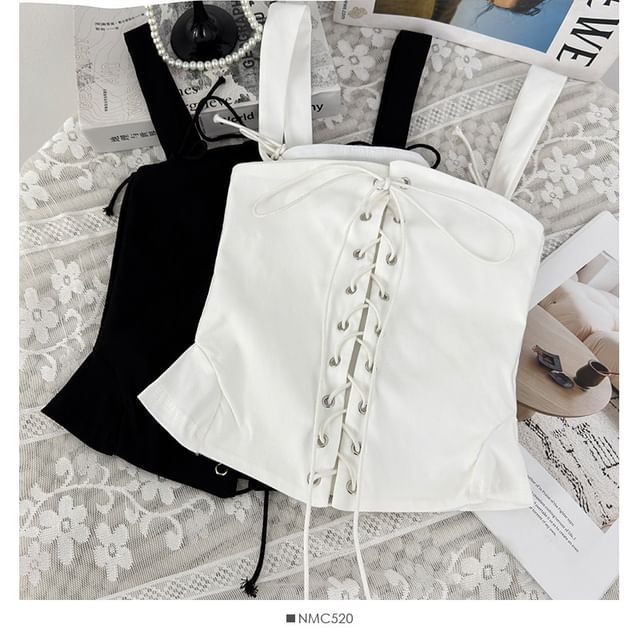 Lace-Up Slim-Fit Tank Top
