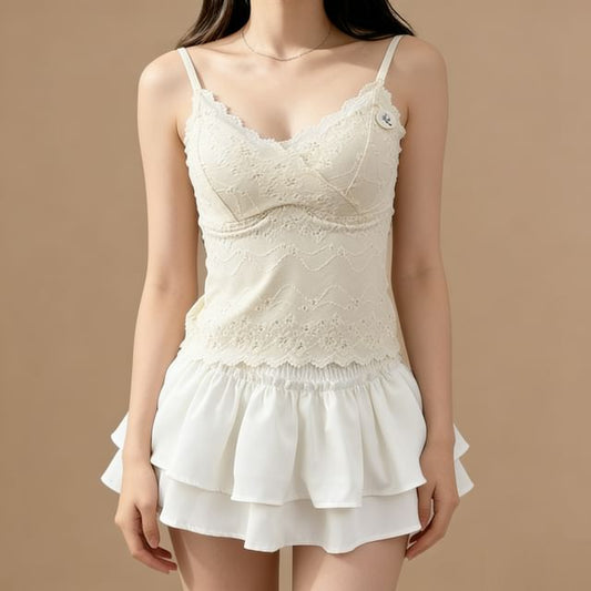 V-Neck Lace Slim-Fit Camisole Top
