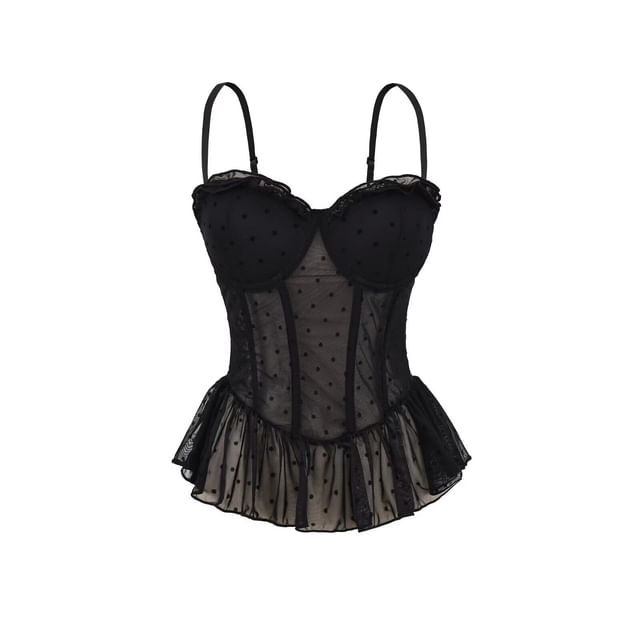 Ruffle Camisole with Polka Dot Pattern