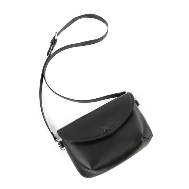 Zip Faux Leather Shoulder Bag