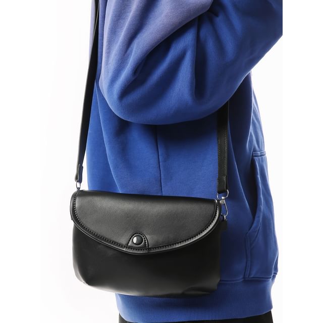 Zip Faux Leather Shoulder Bag