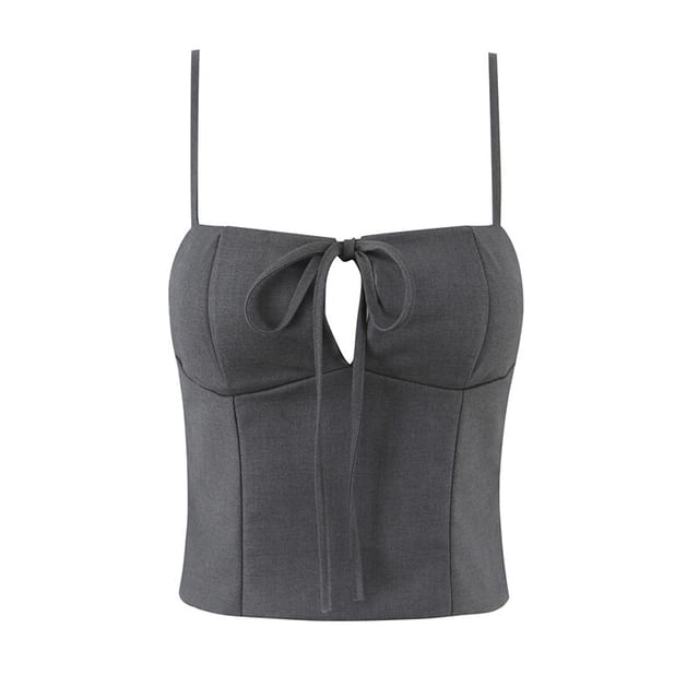 Keyhole Cutout Camisole and Ruffle Skirt Set