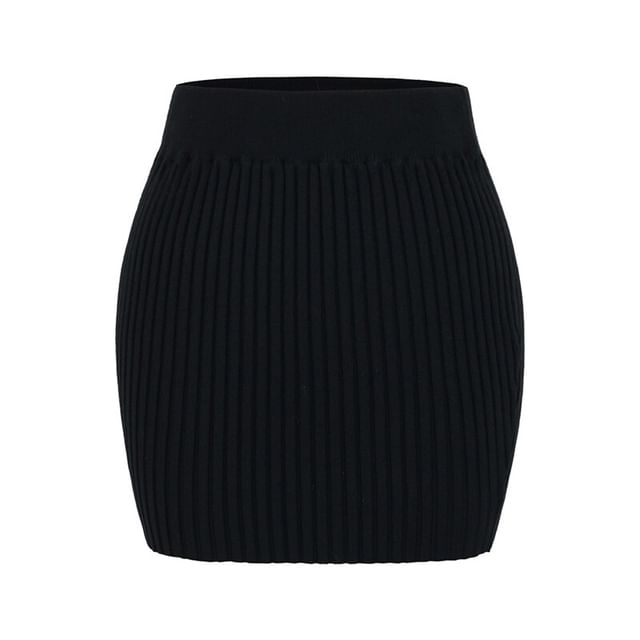 Ribbed Knit Sweater and Pencil Skirt Set