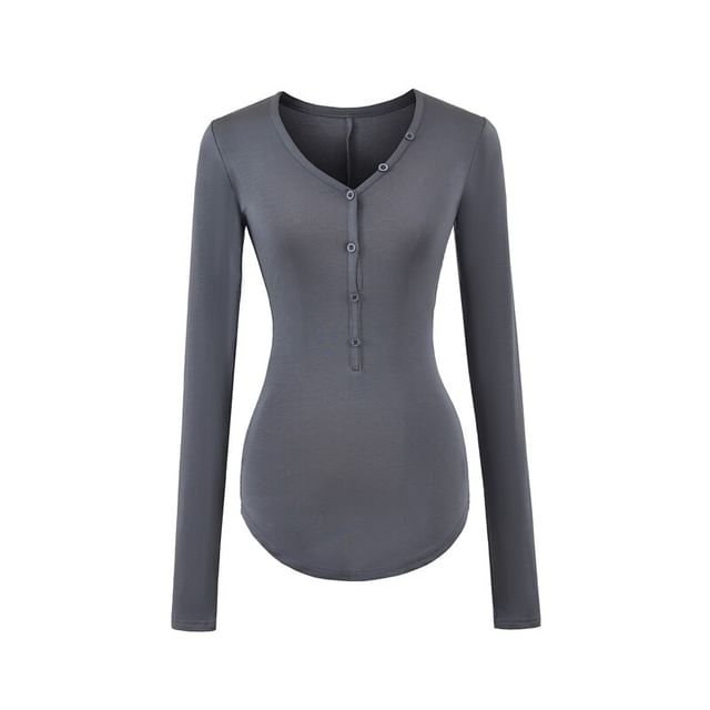 V-Neck Crop Tee - Long Sleeve