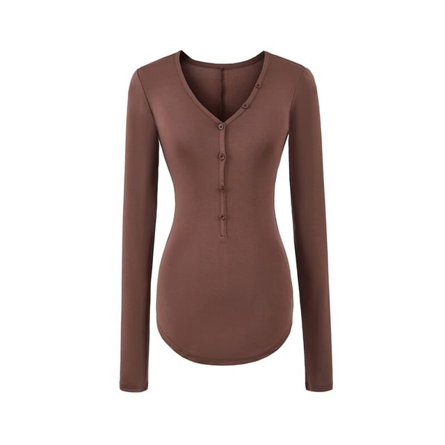 V-Neck Crop Tee - Long Sleeve