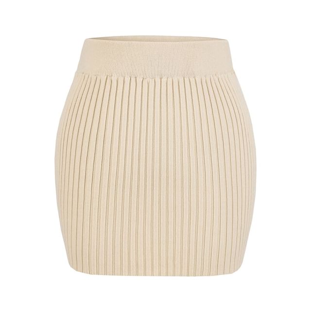 Ribbed Knit Sweater and Pencil Skirt Set