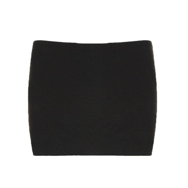 Polka Dot Halter Top and Mid Rise Plain Pencil Skirt Set