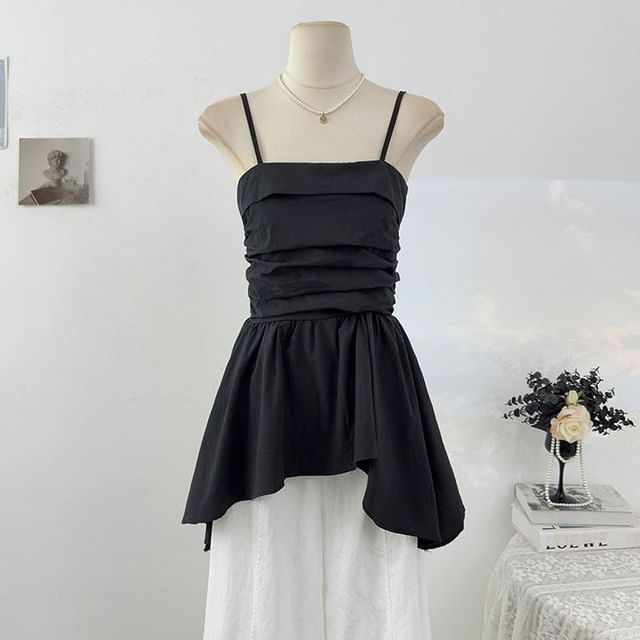 Plaid Tiered Camisole with Spaghetti Straps