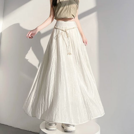 High-Waist Maxi A-Line Skirt