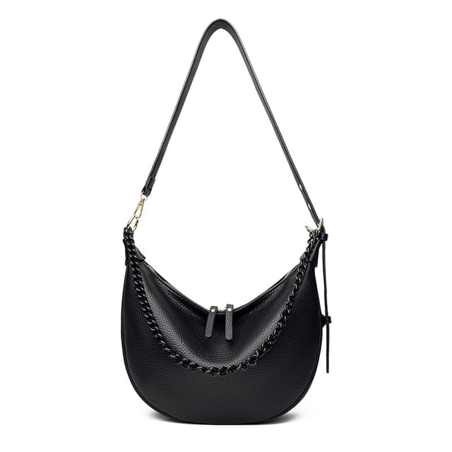 Genuine Leather Hobo Crossbody Bag