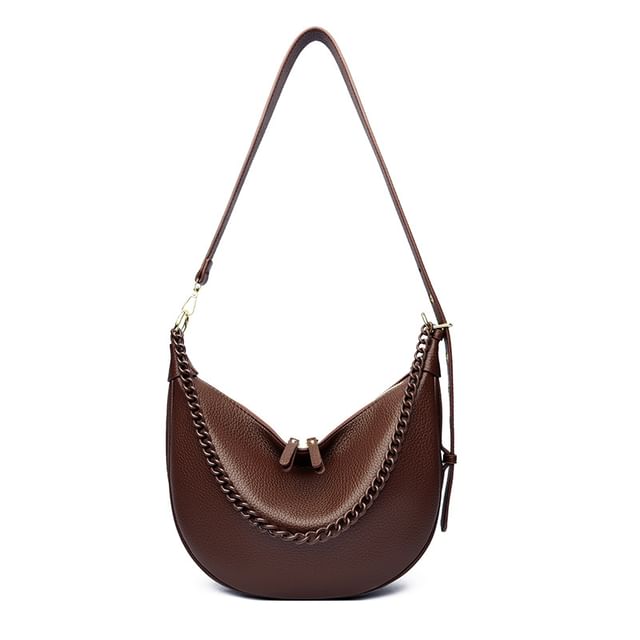 Genuine Leather Hobo Crossbody Bag