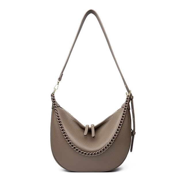 Genuine Leather Hobo Crossbody Bag