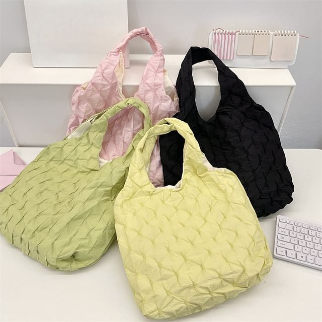 Plain Ruched Shopper Bag