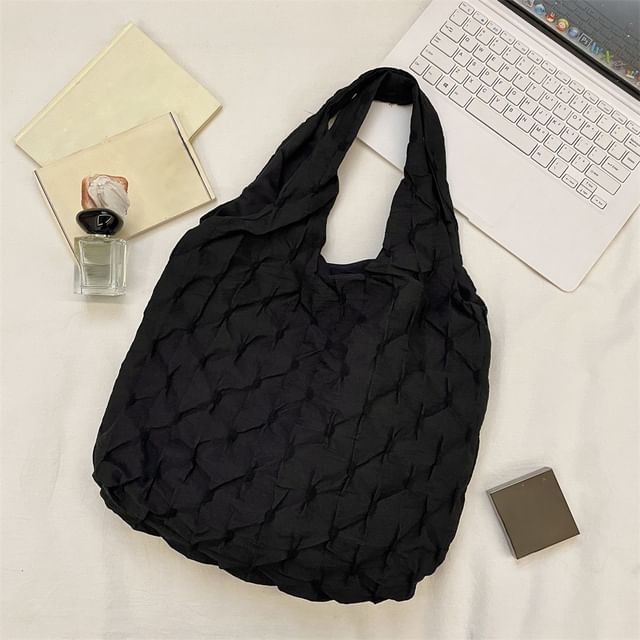 Plain Ruched Shopper Bag