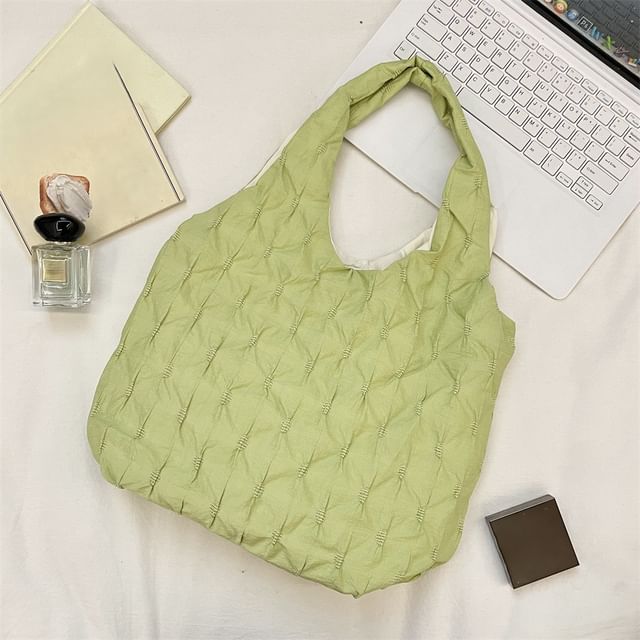 Plain Ruched Shopper Bag