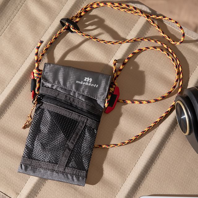 Flap Panel Mesh Crossbody Bag