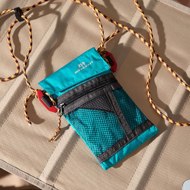 Flap Panel Mesh Crossbody Bag
