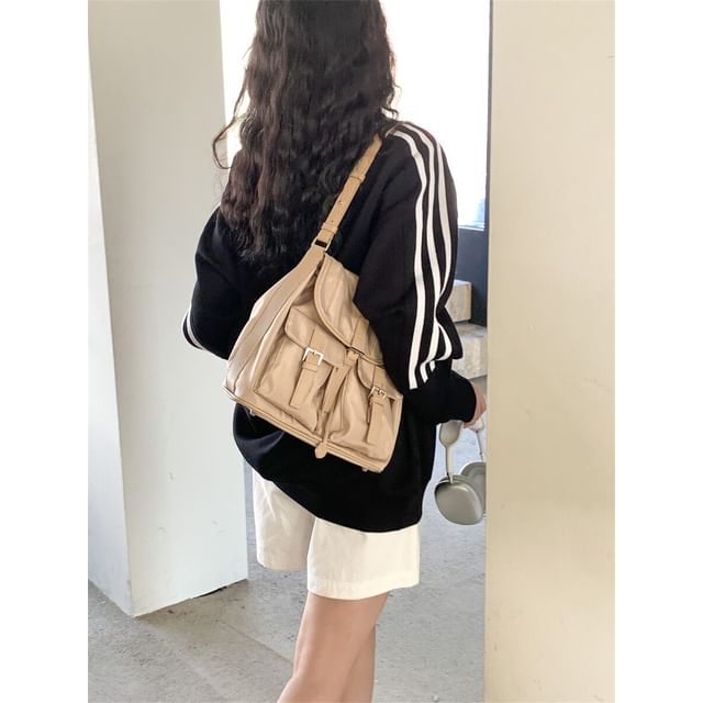 Flap Pocket Nylon Shoulder Bag