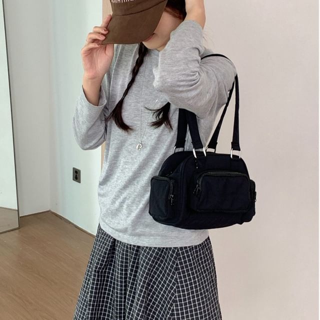 Plain Nylon Shoulder Bag