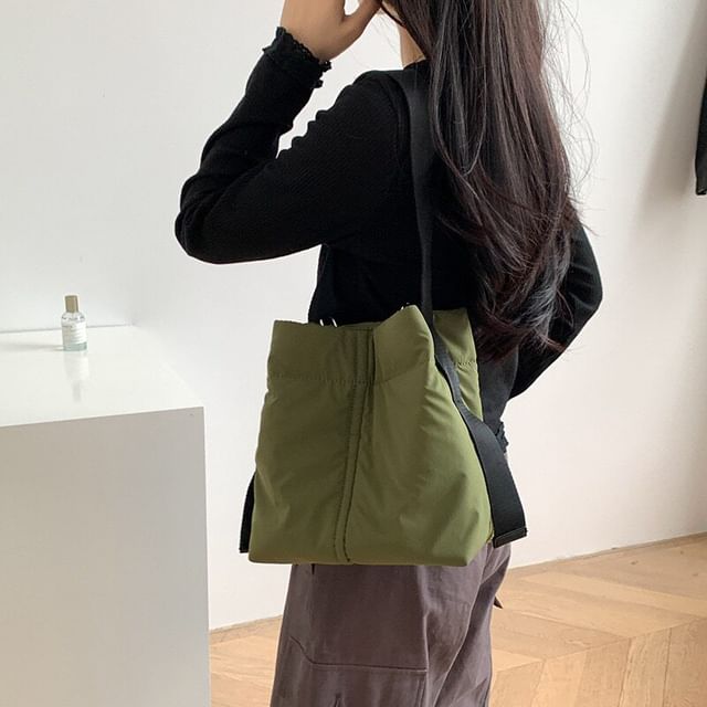 Plain Nylon Bucket Bag