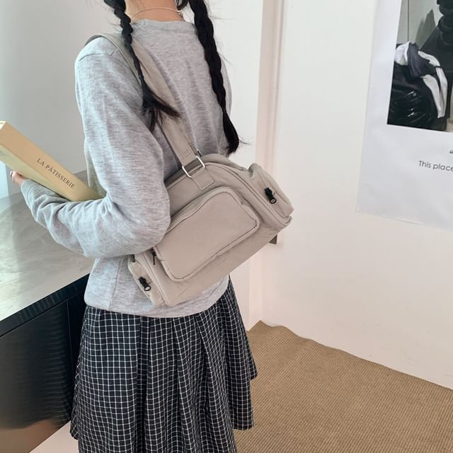 Plain Nylon Shoulder Bag