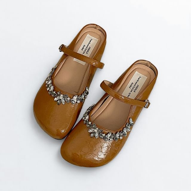 Faux Crystal Patent Mary Jane Shoes