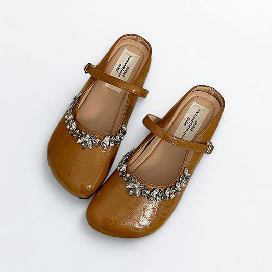Faux Crystal Patent Mary Jane Shoes