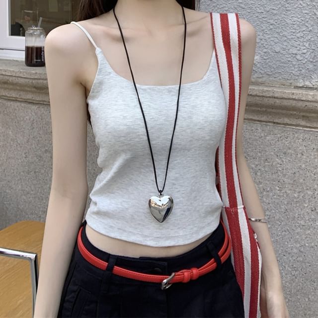 Padded Scoop Neck Crop Cami Top