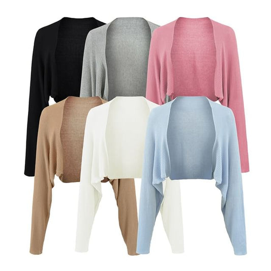 Plain Open Front Bolero Cardigan