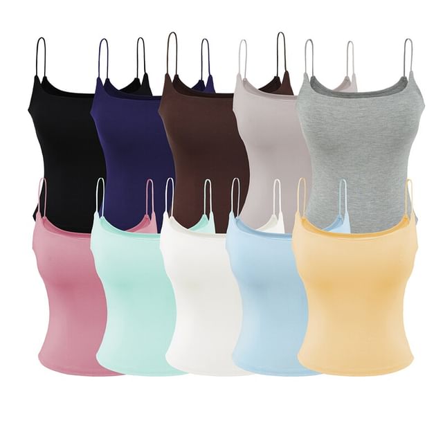 Padded Camisole Top in Solid Color