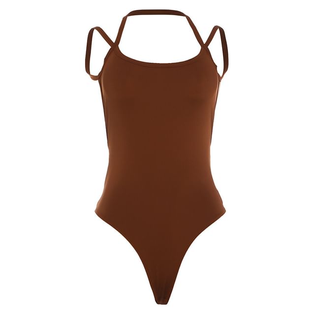 Scoop Neck Spaghetti Strap Bodysuit