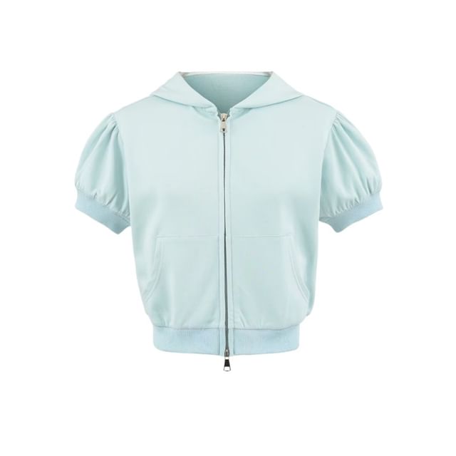 Zip-Up Crop Hoodie & Drawstring Hot Pants Set