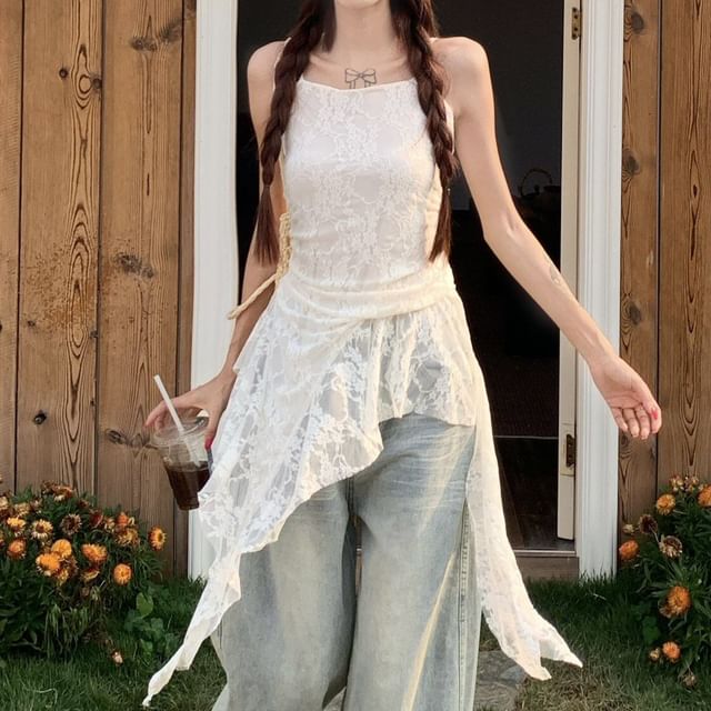 Asymmetrical Lace Camisole