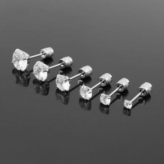Rhinestone Alloy Barbell Earring (Various Designs)