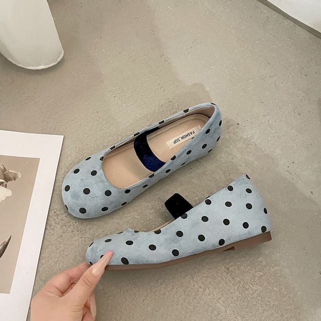 Polka Dot Faux Leather Mary Jane Hidden Wedge Pumps