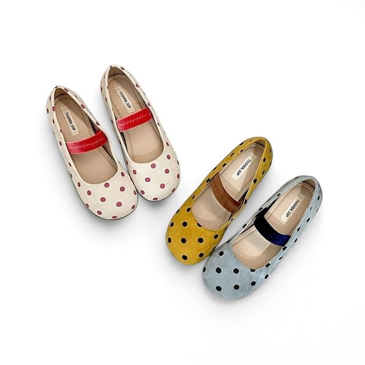 Polka Dot Faux Leather Mary Jane Hidden Wedge Pumps